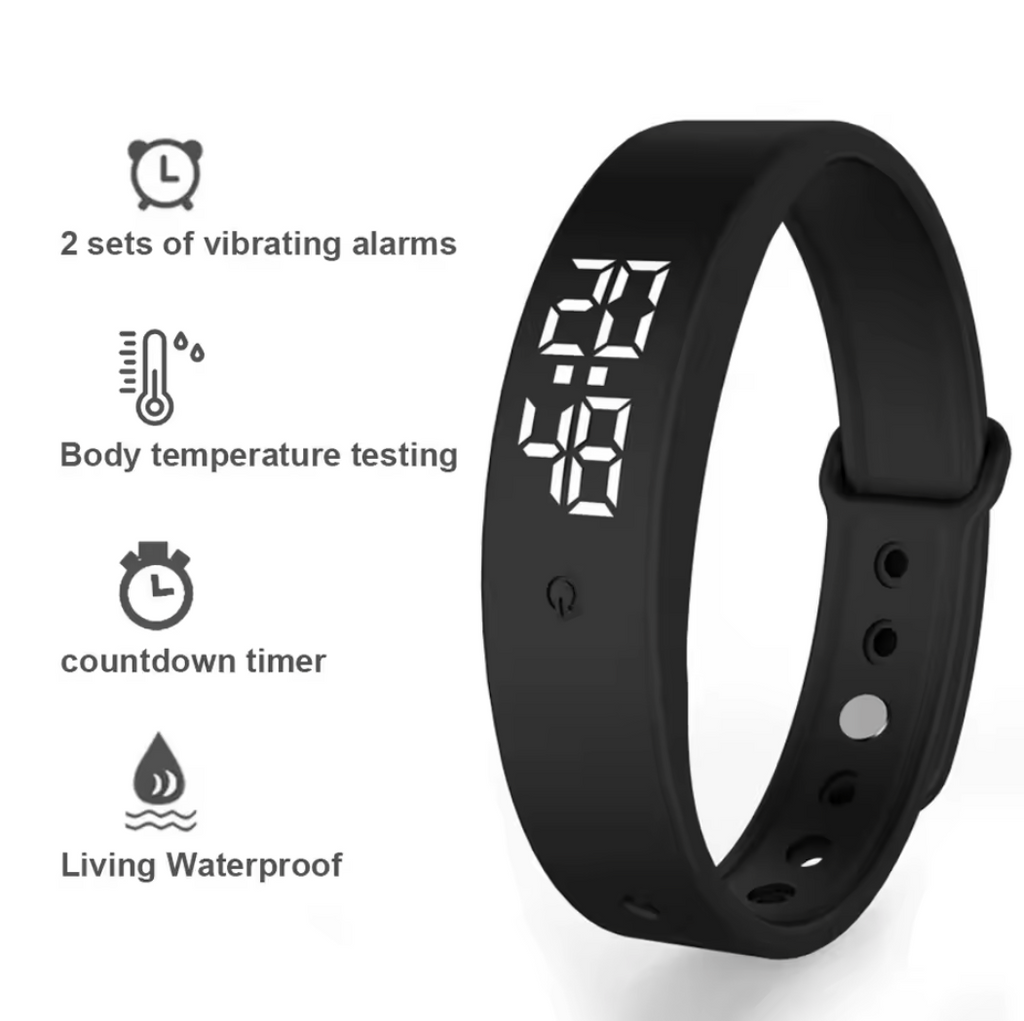 New V9 Smart Bracelet With Body Temperature Monitoring Precise Display Smart Band Vibration reminder Smart Clock Smart Wristband
